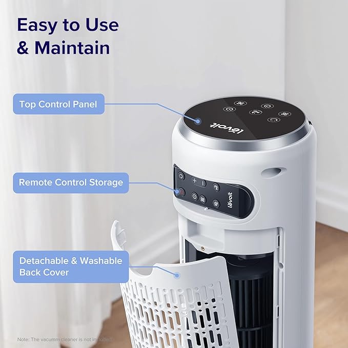 LEVOIT Tower Fan for Bedroom, 25ft/s Velocity Standing Fan - Image 7