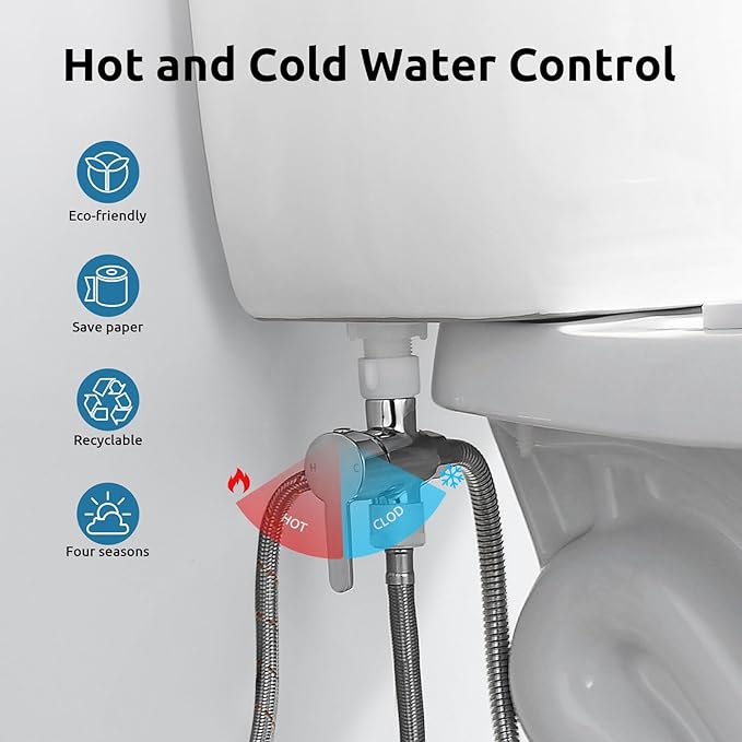 Hot and Cold Bidet Sprayer for Toilet, BRITULIF Bidet Attachment for Warm Water - Image 2