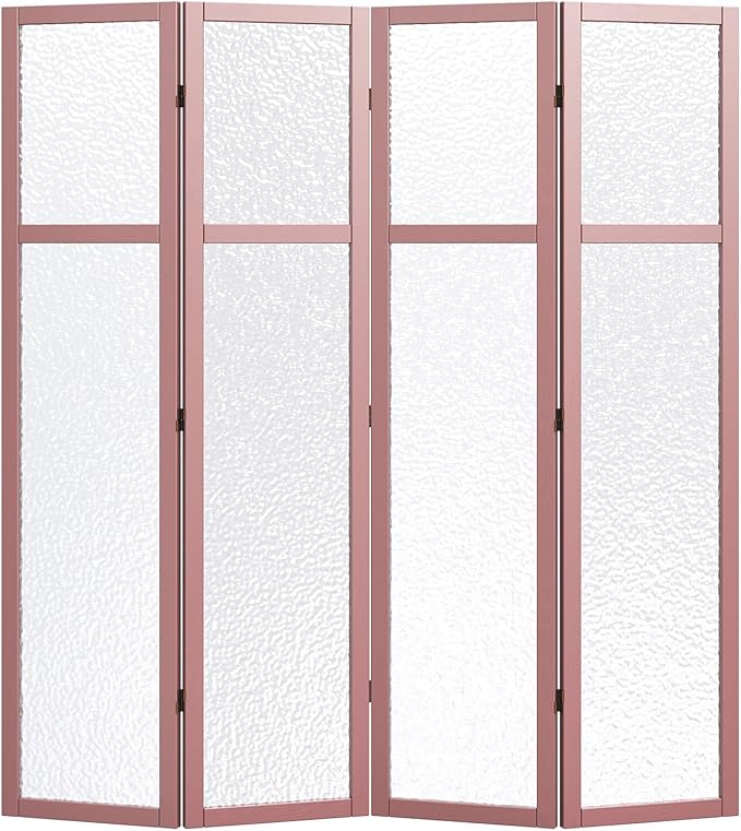 Acrylic Room Divider, 4-Panel Freestanding Partition Screen, Frosted - Image 9