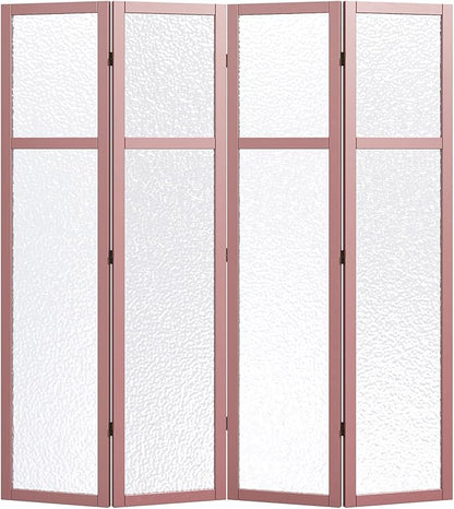 Acrylic Room Divider, 4-Panel Freestanding Partition Screen, Frosted - Image 9