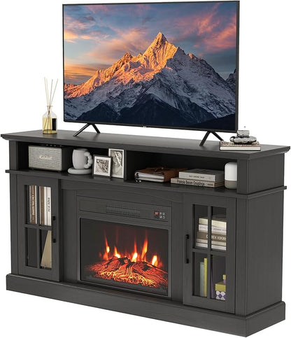 SIMOE Fireplace TV Stand up to 40'' 65'' TV, 58 inch Electric Fireplace TV by SIMOE