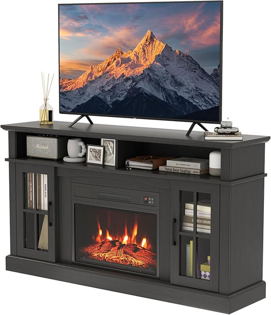 SIMOE Fireplace TV Stand up to 40'' 65'' TV, 58 inch Electric Fireplace TV by SIMOE