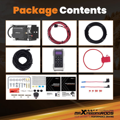 maxpeedingrods wireless on board air compressor system app, front angle view