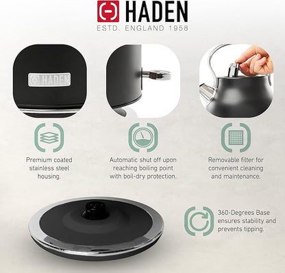 HADEN Heritage 1.7 Liter Stainless Steel Electric Kettle, Hot Water Kettle - Image 3