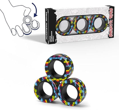 Magnetic Rings Fidget Toy Set, Idea ADHD Fidget Toys, Adult Fidget Magnets by FINGERROCK