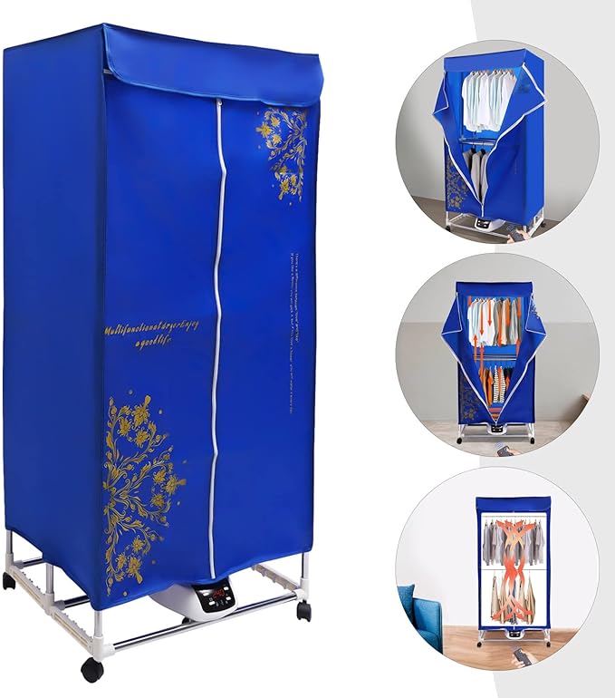 Electric Portable Clothes Dryer, 1200-1500W Travel Dryer Machine Folding Remote - Image 2