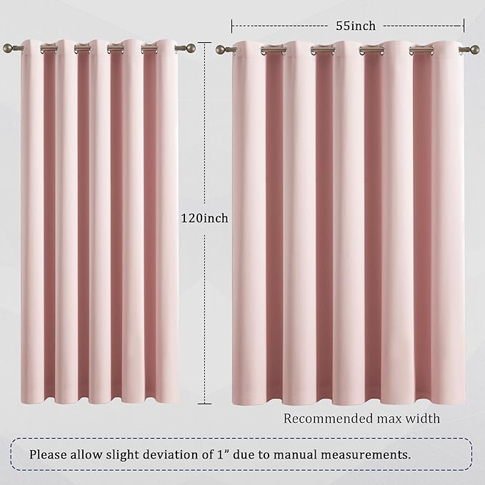 DUALIFE Baby Pink Curtains Panels - Image 6