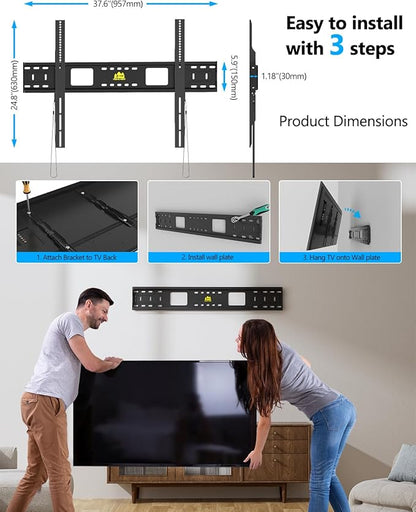 FORGING MOUNT Heavy Duty Fixed TV Wall Mount Holds up to 275Lbs - Image 8