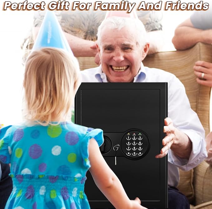 Safe Box with Fireproof Waterproof Bag, Home Safe with Keys & Pass Code & Wall - Image 8