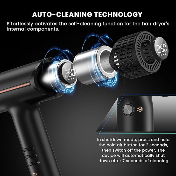 Prastiny Hair Dryer with Diffuser: Professional High Speed Quiet Ionic Blow - Image 6