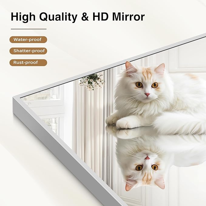 Silver Bathroom Mirror for Wall, 30x30 Inch Rectangle Mirrors - Image 6