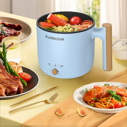 Audecook Hot Pot Electric with Steamer, 1.8L Portable Mini Travel Cooker - Image 6