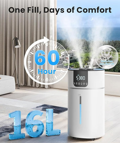 AreShark 4.2 Gal/16L Humidifier Large Room, Cool Warm Mist 2000ft² Whole House - Image 3