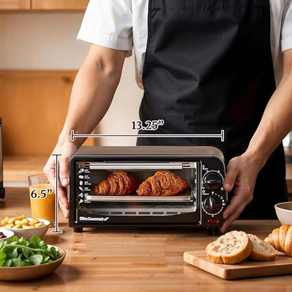 Elite Gourmet ETO236 Personal Compact 2 Slice Countertop Toaster Oven - Image 3
