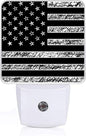 GANTINIR Black White American Flag Night Light, Plug-into USA Flag Nightlight by Unknown