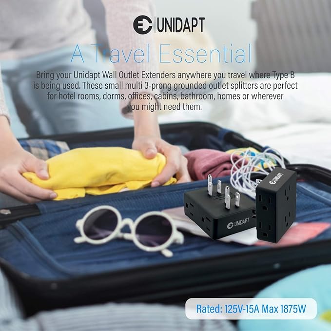 Multi Plug Outlet Splitter, Unidapt Multiple Outlets Extender Adapter - Image 7