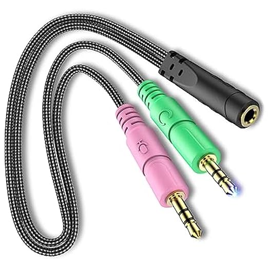 ienza PC Headset/Microphone Splitter Adapter Cable Y-Splitter Compatible by PremiumCablesAccessories