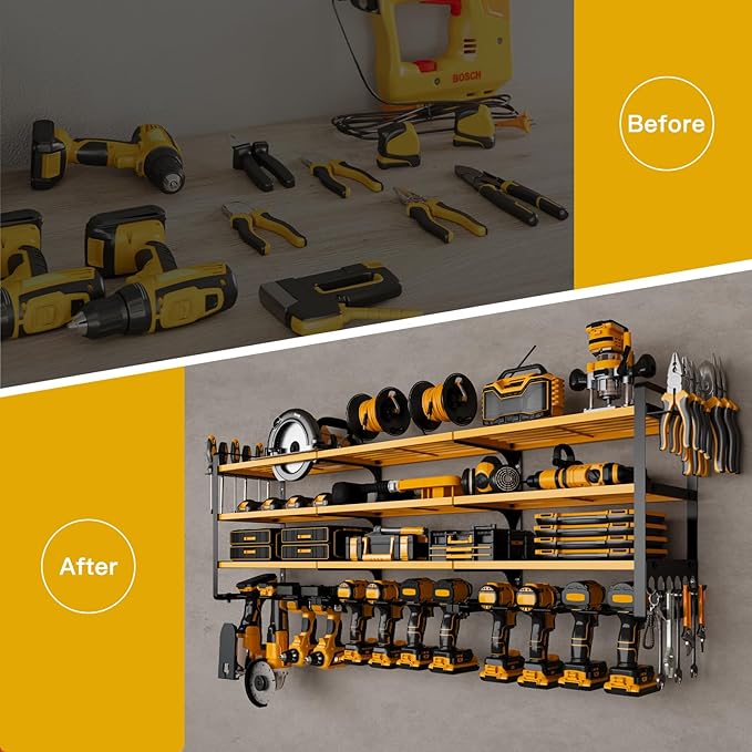 48" Large Power Tools Organizer Wall Mount, 12 Drill Holder - Image 7