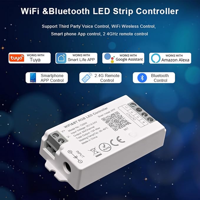 TUNICHX RGB SMD FCOB LED Strip 2.4 GHz WiFi Group Controller Alexa Google Home - Image 3