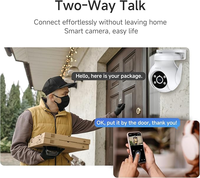 Noorio 2K Security Camera Outdoor 360° Pan/Tilt, Two Way Talk Wired Outdoor - Image 7