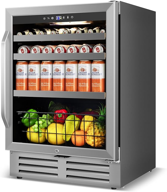 24" Beverage Refrigerator Undercounter | 180 Can Capacity | Built-In by Velivi