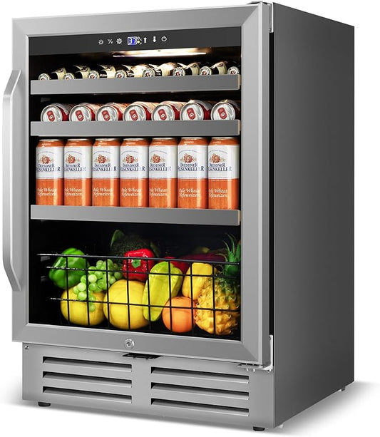 24" Beverage Refrigerator Undercounter | 180 Can Capacity | Built-In by Velivi