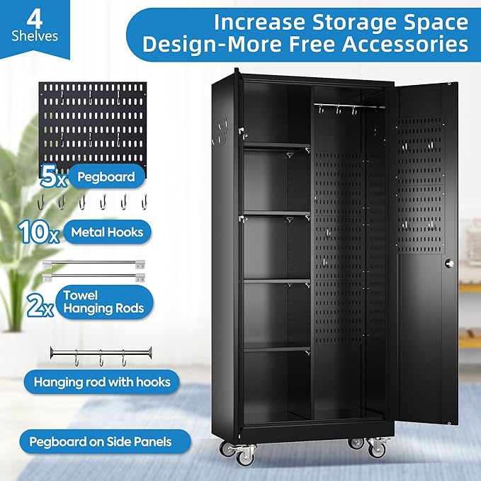 SUXXAN Broom Closet Storage Cabinet - Image 4
