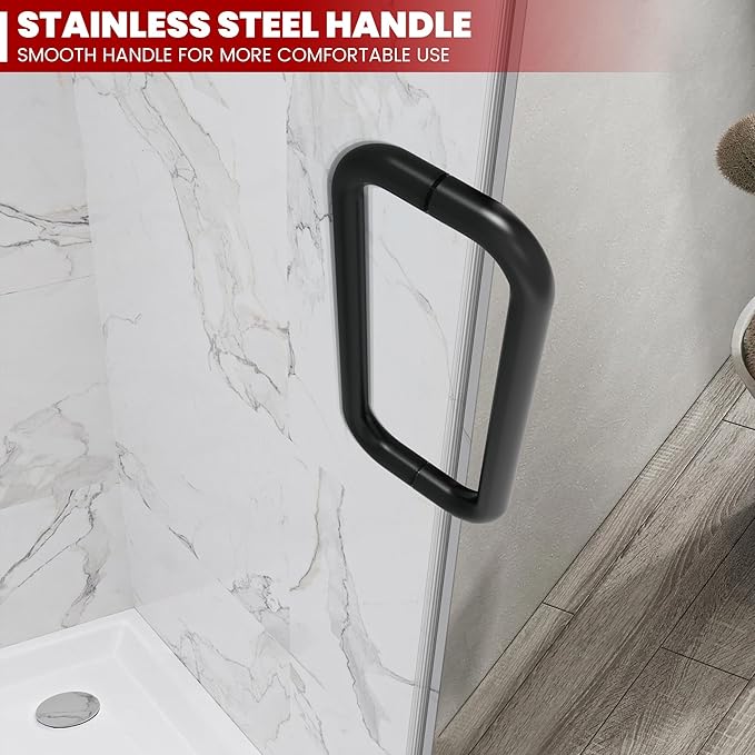 Bathroom Frameless Shower Door 30" W*72" H, 5/16" Clear Tempered Glass Hinged - Image 7
