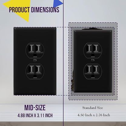 ENERLITES Duplex Receptacle Outlet Wall Plate, Electrical Outlet Cover - Image 2