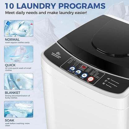 20Lbs Portable Washing Machine Nictemaw Portable Washer, 2.8 Cu.ft Washer and - Image 3