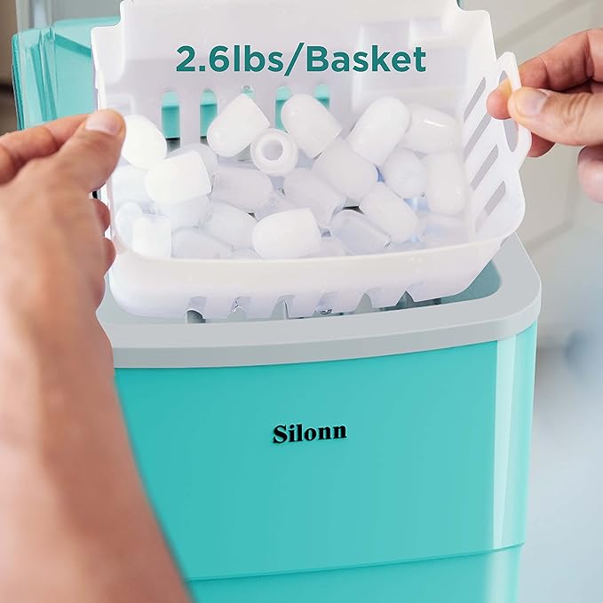 Silonn Ice Makers Countertop, 9 Cubes Ready in 6 Mins, 26lbs in 24Hrs, - Image 5