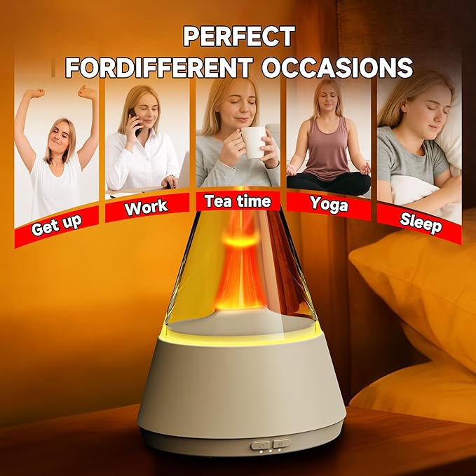 Essential Oil Diffuser, 7 Colors Flame Effect Aroma Humidifier - Image 7