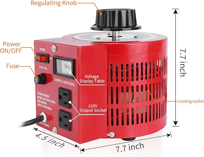 Beleeb 20Amp Variable Transformer Auto AC Voltage Regulator Power Supply - Image 7