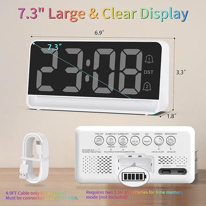 Alarm Clocks for Bedrooms, Digital Bedside Clock - Image 9