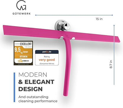 GÜTEWERK Shower Squeegee for Glass Doors, Silicone Window Squeegee, Bathroom - Image 3