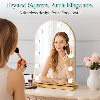 LUXFURNI Vanity Mirror with Lights, 20.5" L x 13" W Arched LED Makeup Mirror - Image 6