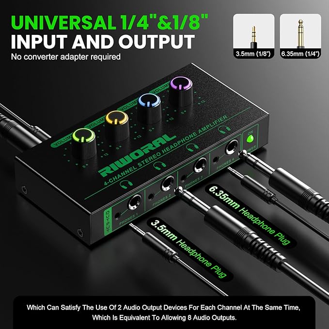 Riworal 4 Channels Headphone Amplifier - Image 3