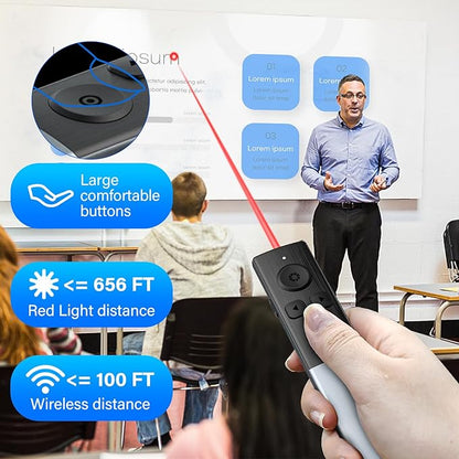 2-in-1 USB Type C Presentation Clicker Wireless Presenter Remote Clicker - Image 4