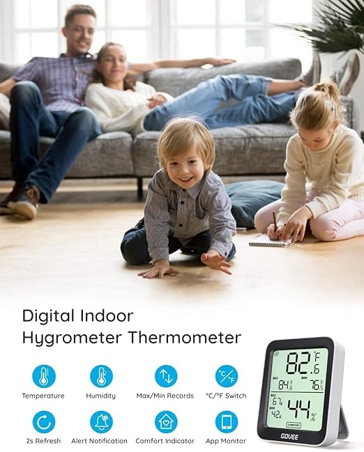 Govee Digital Hygrometer Indoor Thermometer Room H5075, Notification Alerts - Image 3