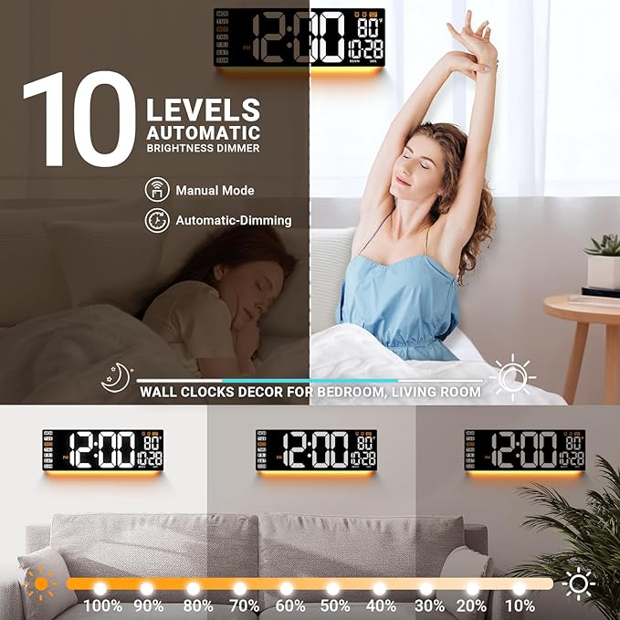 16.5" Large Digital Wall Clock: Wall Mount Decor Clock Large Display - Image 6