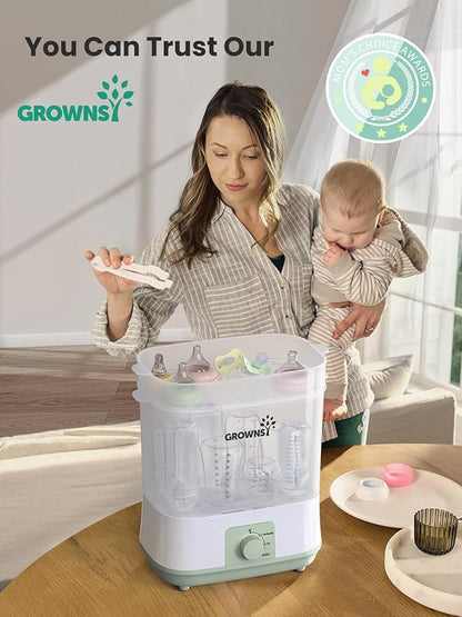 Grownsy Adjustable 4 in 1 Large Bottle Sterilizer and Dryer, 8 Bottles Capacity - Image 7