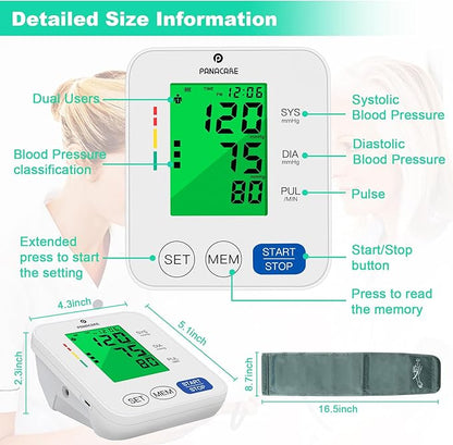 Panacare Blood Pressure Machine, Automatic Upper Arm Blood Pressure Monitor - Image 7