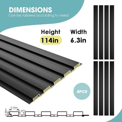 OUZUGIE WPC Acoustic Slat Wall Paneling, Living Room, TV Background, Study Room - Image 3