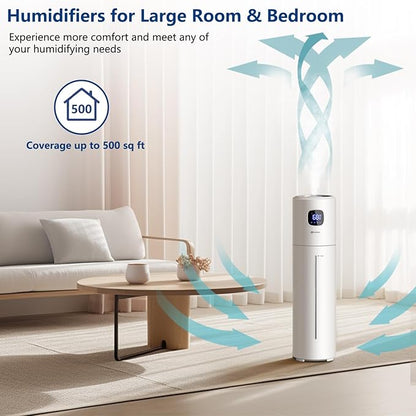 Akeshan Large Humidifiers for Bedroom, 9L/2.5Gal Ultrasonic Cool Mist, Top Fill - Image 4
