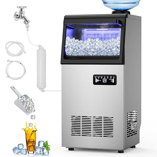 Commercial Ice Maker Machine 110 Lbs/24H, 20 Lbs Ice Bin, Undercounter Ice by Velieta-SpecialistinFridge