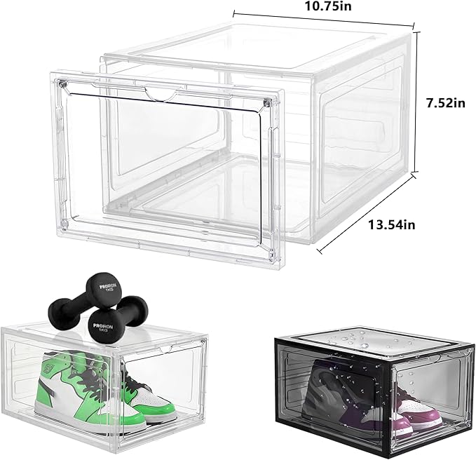 Attelite Upgrade 12pack Shoe Box Storage Containers, Thicken Sturdy Clear - Image 2