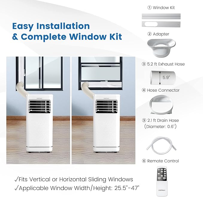 COSTWAY 10000 BTU Portable Air Conditioner, Personal AC Unit - Image 5