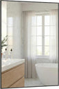 40"x30" Black Bathroom Mirror for Wall, Metal Framed Vanity Mirror Over Sink by Pocetry
