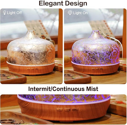 Porseme 500ml Essential Oil Diffuser Silver Plated Glass Aromatherapy - Image 4