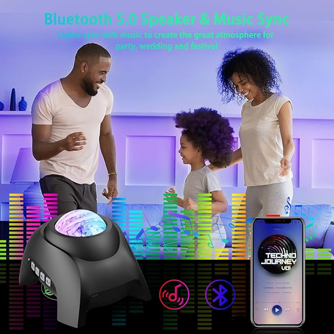 AIRIVO Star Projector, Galaxy Light Projector, Night Light Projector & Music - Image 3